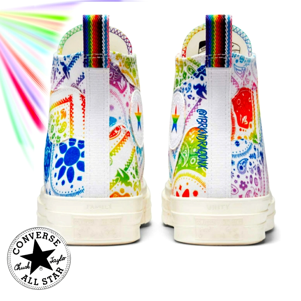 Converse Chuck Taylor Chuck 70 Unity Unisex Pride High Top Rainbow Sneakers 7 - Picture 4 of 17